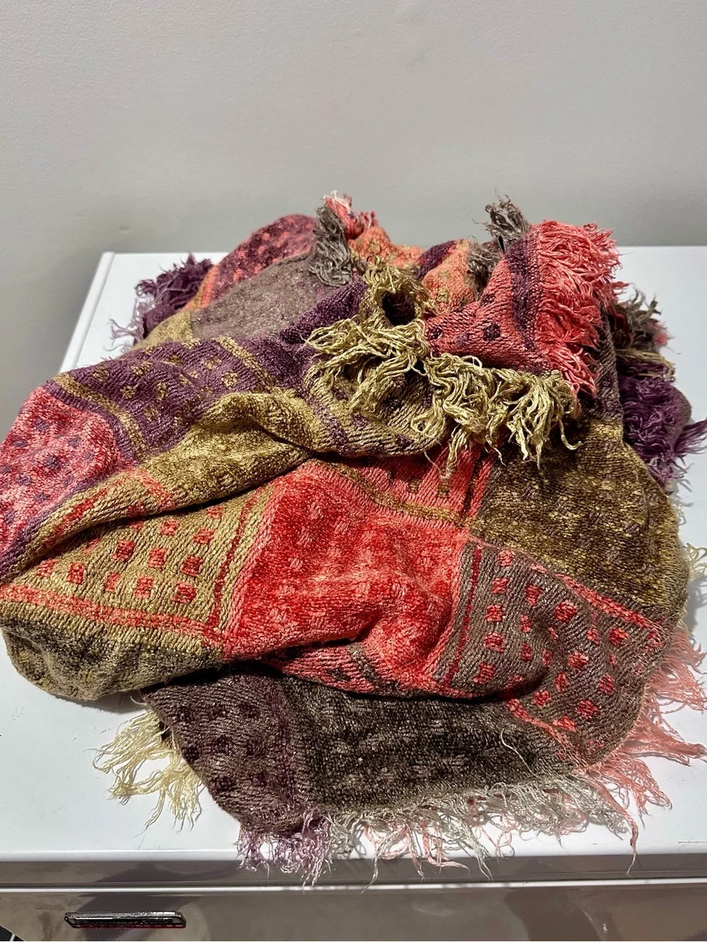 Textillery Weavers Multicolor Fringe Decorative Throw Blanket